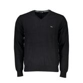 Harmont & Blaine Elegant V-Neck Embroidered Black Sweater -   -  Harmont & Blaine.